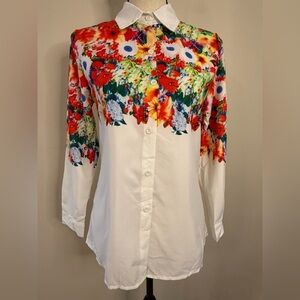 Fashion floral western button up shirt SZ SM
